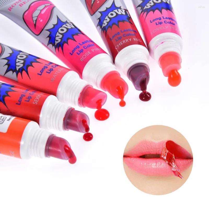 Lipgloss HEALLOR 6 Farben Peel Off Liquid Lipstick Wasserdichte, langanhaltende Maske Feuchtigkeitscreme Tear Pull Lint Cosmetic Makeup