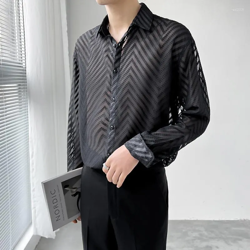Chemises décontractées pour hommes marque masculine printemps à manches longues hommes Vintage mode couleur unie Style coréen Slim Fit vêtements pour hommes 2023 E89