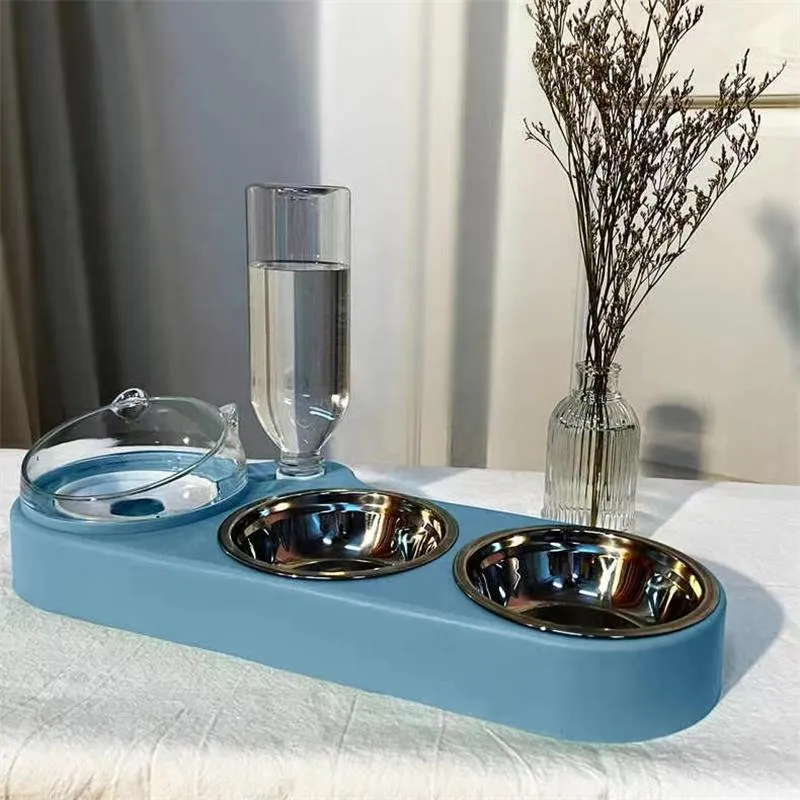 Stitch Beveled Mouth Highcapacity Cat Dog Feeder Bowl Food Bowl Multi Functional Automatic Drinking Water Small Cat Dog Pet Supplies