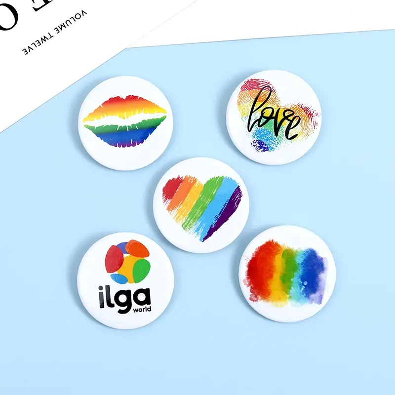 New Pride Rainbow Fist Heart Love Flag Lips Brooches Custom GLBTQ Badges for Bag Lapel Jewelry Gift for Gay Lesbians Friends DD