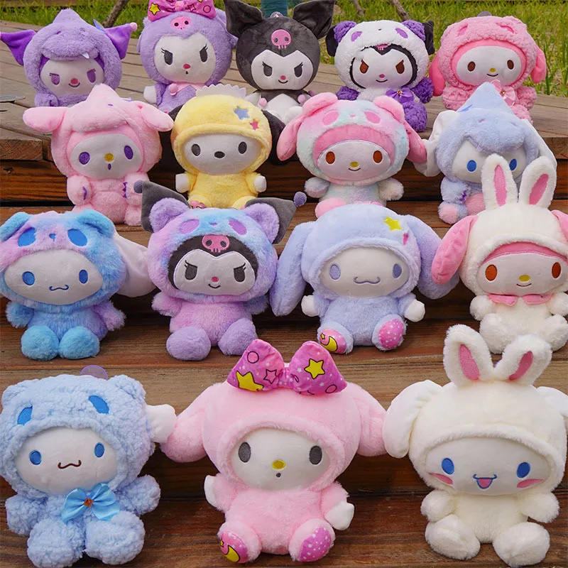 Desenho animado Kawali Kuromi Brinquedos de Pelúcia My Melody Cinnamoroll Travesseiro Bonecas de Pelúcia Macio para Crianças Presentes de Aniversário LT0064