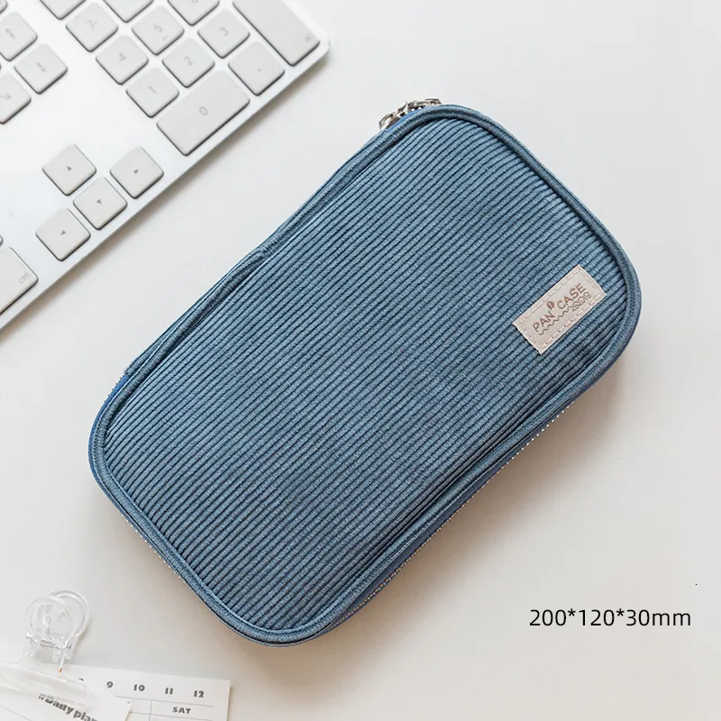 Wholesale Kokuyo Corduroy Lilac Pencil Case Flat Open Multi