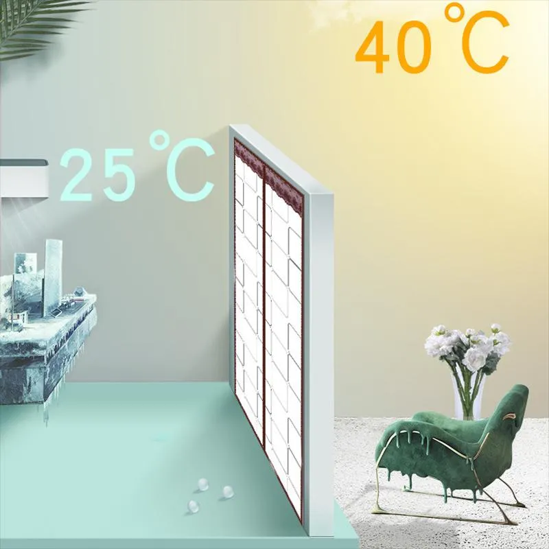 Tende Aria Condizionata Isolamento Termico Invernale Tenda per Porta in PVC Magnetico Antivento per Cucina o Camera da Letto