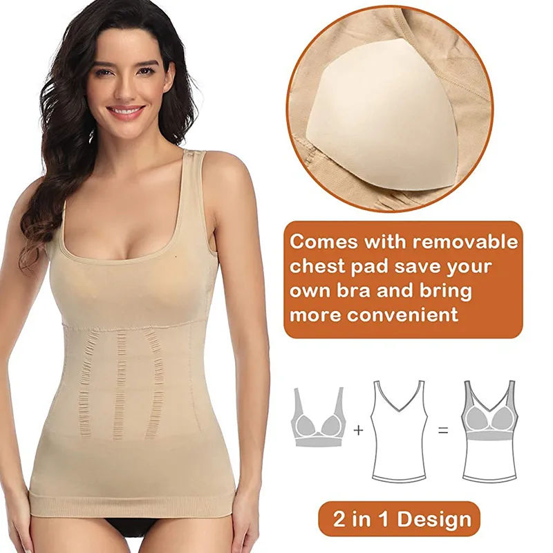 Women's Cami Shaper Undershirts Shapewear Body Shaper Tank Tops Compression  Vest