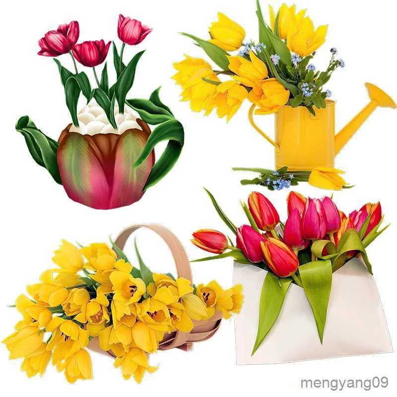 Autres décorations pour la maison Ratels Beau bouquet de tulipes décoration de chambre Sticker Decal R230630