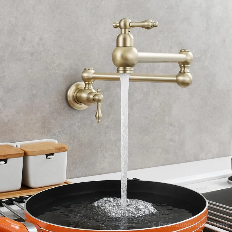 Kitchen Faucets Antique Wall-type Faucet Stretched Extended Mop Washbasin Sink Vintage Pull Out Water Tap