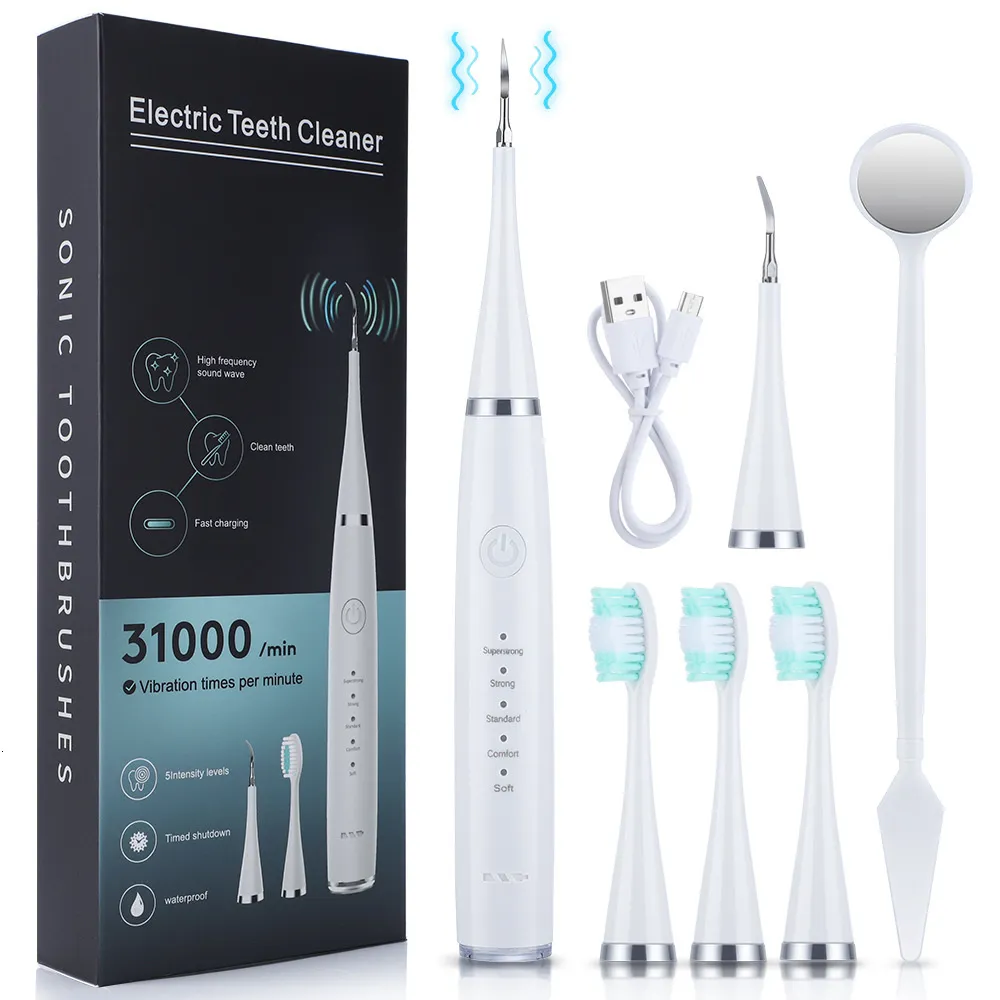 Tandenborstel 2 IN 1 Elektrische Tandheelkundige Elektrische Tandenborstel Portabl Mondverzorging Tandsteen Remover Plaque ultrasone Reiniger Tanden Whitening Kit 230629