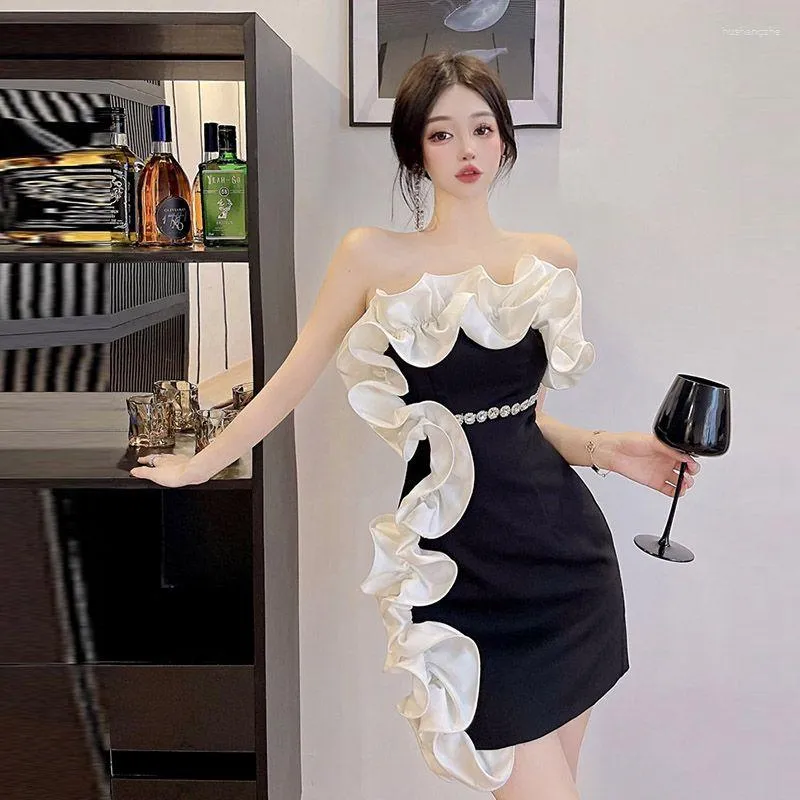 Strapless Summer Dress: Ruffles, Diamonds, Chain Detail. Shop Now! Best  Seller from Dhgate Basic & Casual Dresses - price 37.82