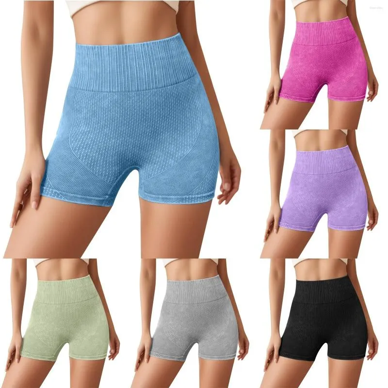  Pantalones cortos de gimnasio para mujer, cintura alta