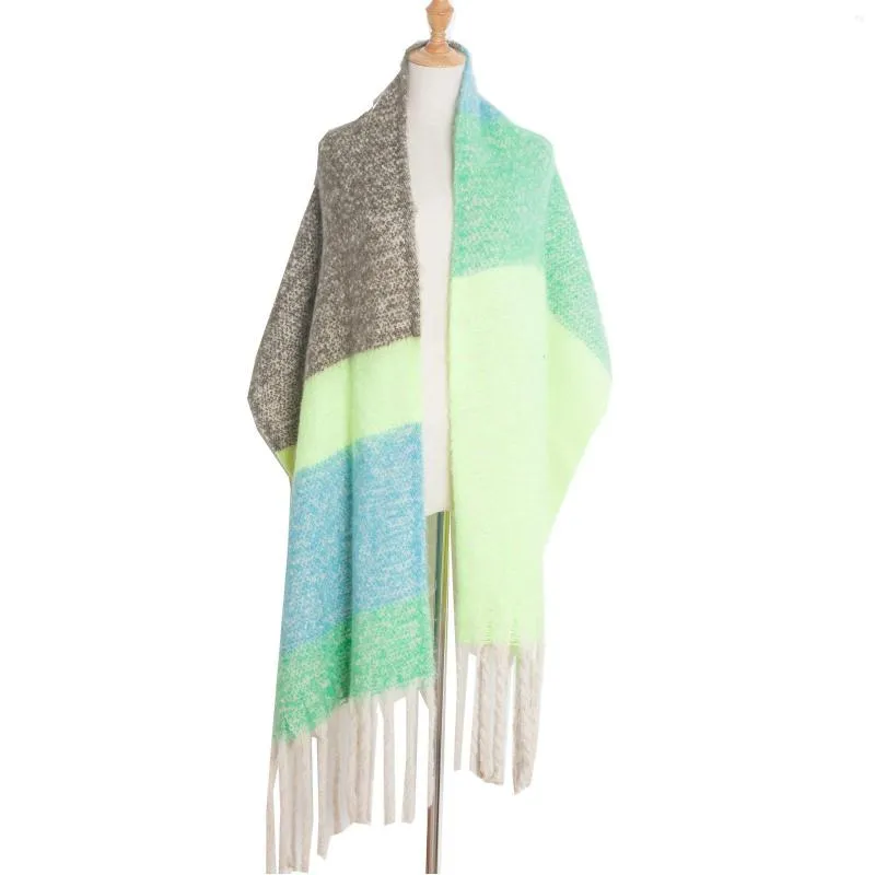 Scarves Round Scarf Women Fall Winter Classic Tassel Plaid Warm Soft Chunky Large Blanket Wrap Shawl