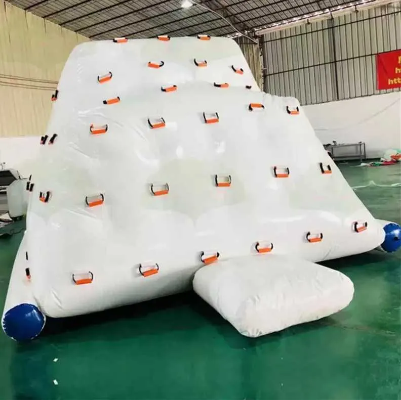 4lx4wx2.5mh Inflável Jogos de Esportes Aquáticos Pop up Iceberg Parede de Escalada Brinquedo de Balão Flutuante jogando no verão