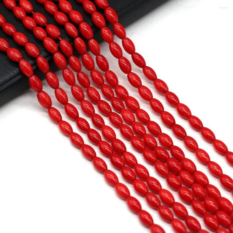 Beads Natural Stone Coral Rice Shape Loose Spacer Bead For Jewelry Making DIY Women Necklace Bracelet Accessories 2x4mm