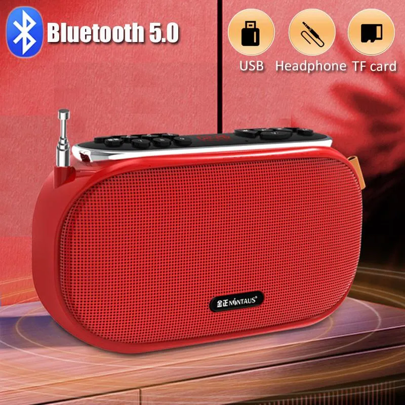 Радио Мини-радио Портативный FM-приемник Bluetooth Стереодинамик Tf/USB Музыкальный плеер с портом для наушников/Микрофон с шумоподавлением/Светодиодный дисплей