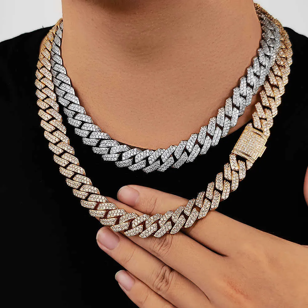 Nuoya Hip Hop bijoux glacé Miami chaîne cubaine collier or argent plaqué laboratoire diamant broche chaîne cubaine collier ras du cou femmes