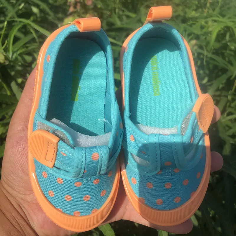 Sandales d'été pour enfants pour petits enfants et filles à pois carré bouche couleur assortie imprimé mode toile chaussures