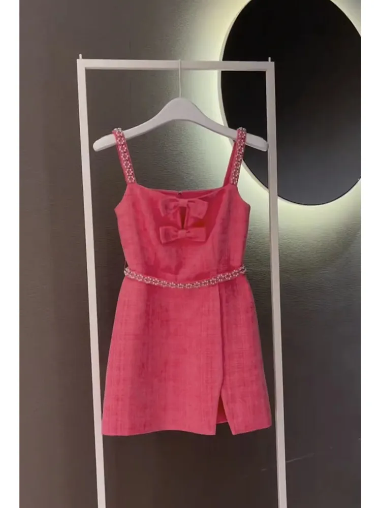 Women Pink Bow Mini Dress V-Neck Knee-Length A-Line Empire Waist Summer from Dhgate Basic & Casual Dresses - price 84.32 Women Pink Bow Mini Dress V-Neck Knee-Length A-Line Empire Waist Summer from Dhgate Basic & Casual Dresses - price 84.32