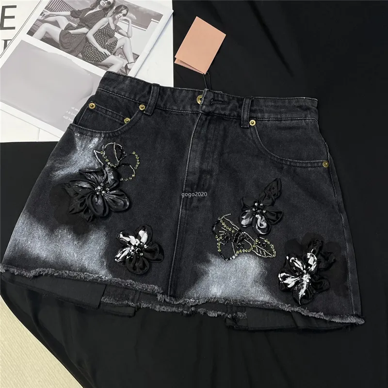 Designer a line denim skirt 2025