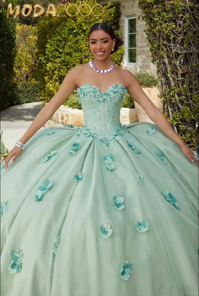 strapless open back dress Misshow Exquisite Mint Green Ball Gown V-Neck Spaghetti Strap Lace App –  misshow.com main image 1