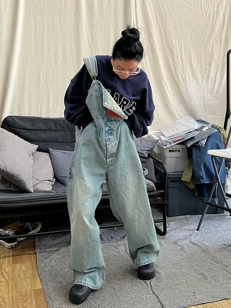 【threetimes】韓国人気★ Frill baggy overalls DHgate.com:Womens Jeans Houzhou Vintage Kpop Baggy Hippie