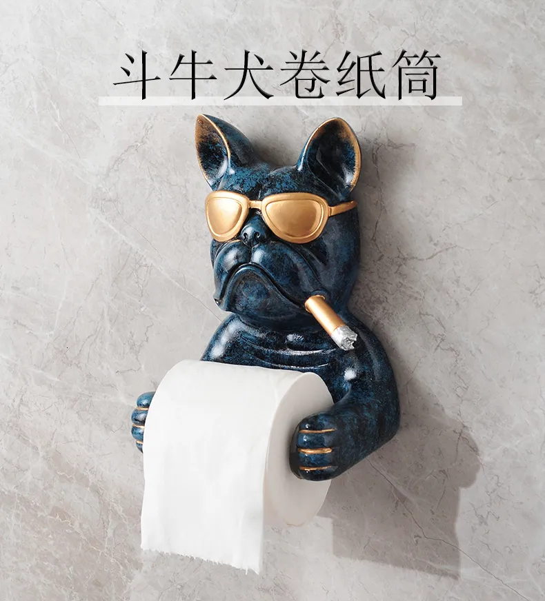 Creative Dog Bulldog Toilet Paper Holder Wall Mountable Bathroom Shelf With  Free Punch And Tissue Box Roll From Dao10, $35.37
