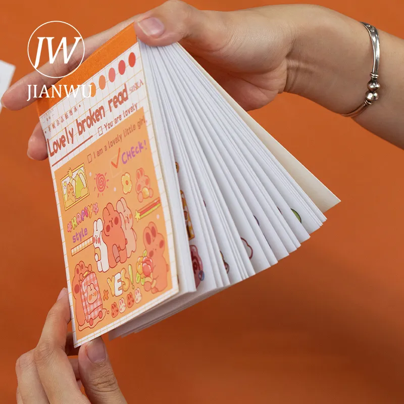 Självhäftande klistermärken jianwu 50 st söta handkonto journal klistermärke bok kreativt mönster diy scrapbooking collage dagbok kawaii stationery 230630