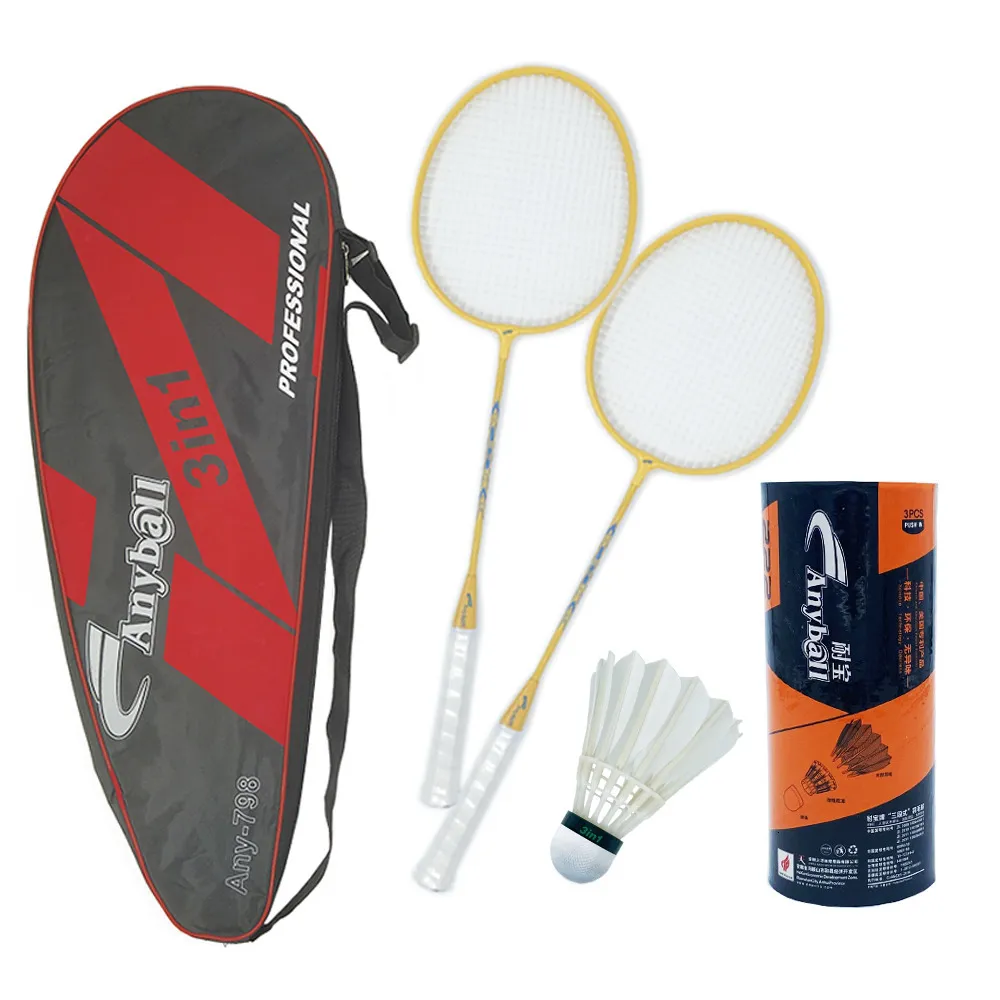 Professional 2 Player Light Up Badminton Rackets With Feather