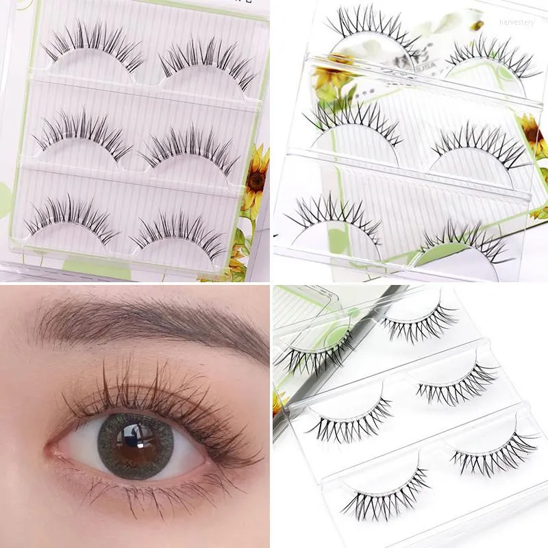 False Eyelashes Natural Japanese Style Cross Fake Lashes Reusable Eyelash Extension Lolita Beauty Makeup Tools