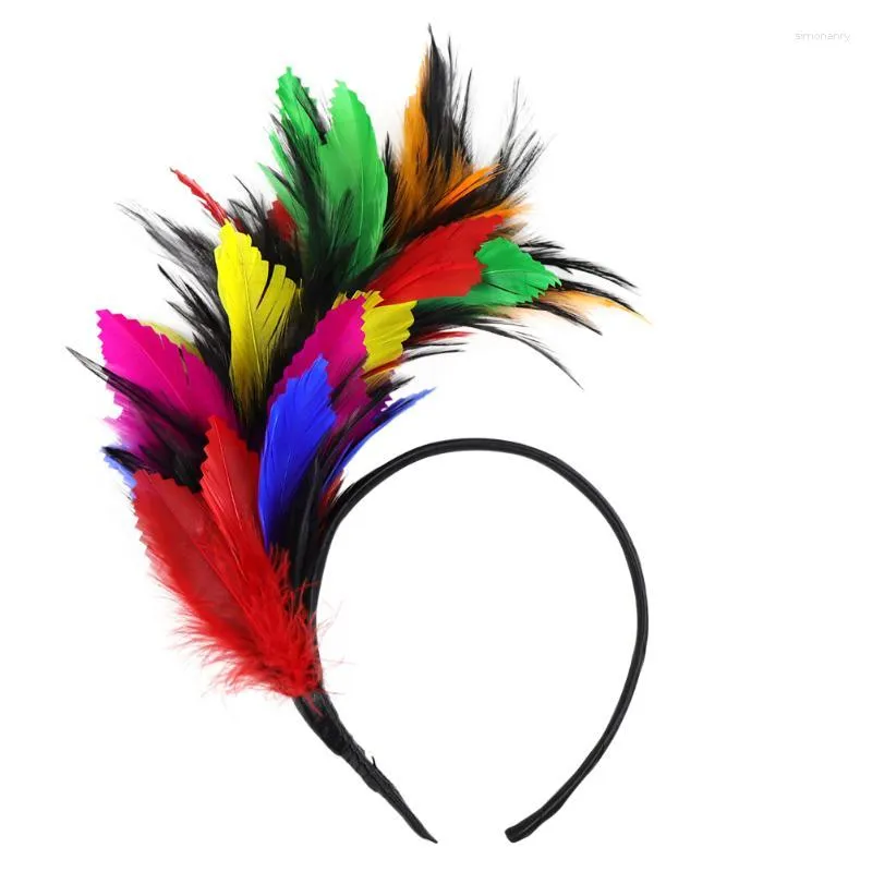 Pinces à cheveux Barrettes 1pc plumes bandeau décoratif Festival fête chapeaux mode bandeau cheveux