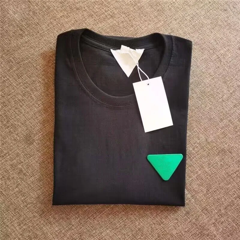 2023 Women's T-shirt Famous brand shirt Bottega classic brand Venet Chao brand Green triangle leather standard pure cotton short sleeve round neck