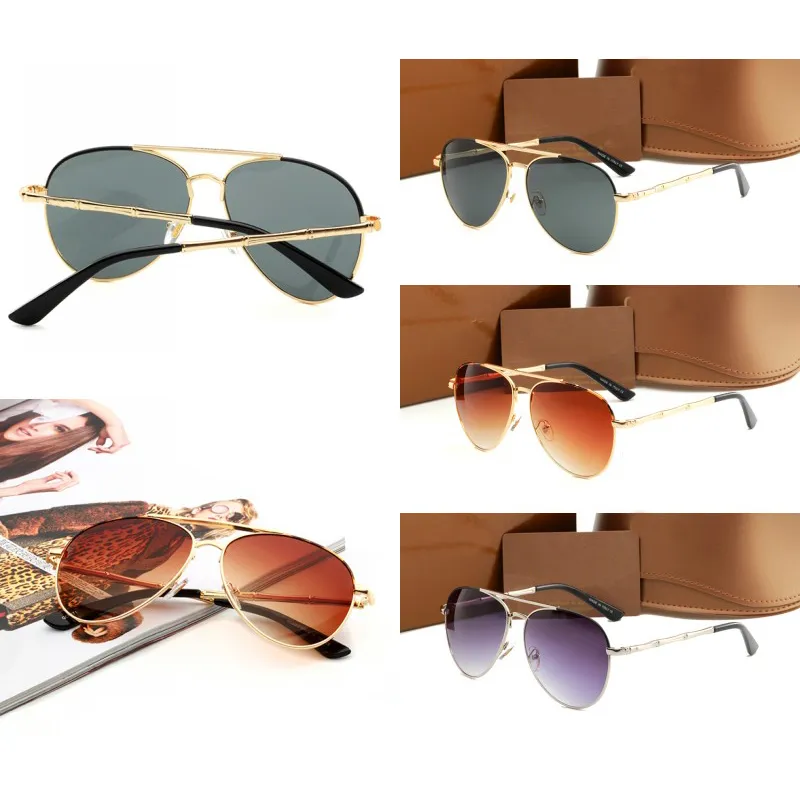 Occhiali da sole firmati da donna retrò classici Occhiali da sole polarizzati con montatura in metallo ovale marca UV400 Scatola per occhiali da guida con gradiente per esterni