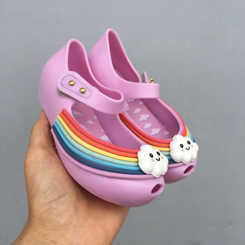 Faddish Mini Children Sandals Rainbow Jelly Fashion Shoes Детские сандалии для девочек