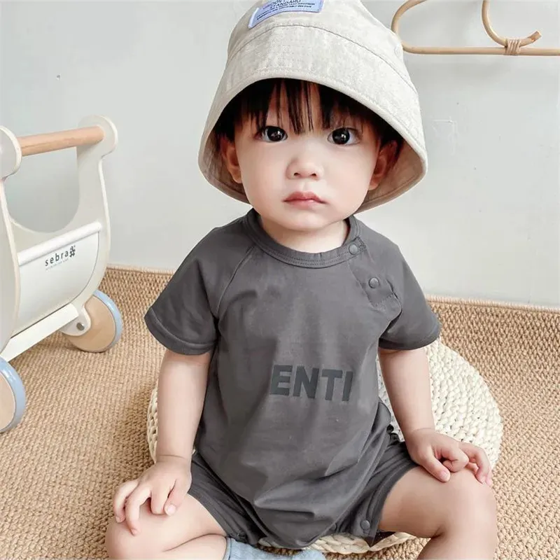 Kids Babies Jumpsuit  Designer Fashion Rompers Cute Short Sleeve Pure Cotton Girls Boys Toddler Onesies 59-100CM