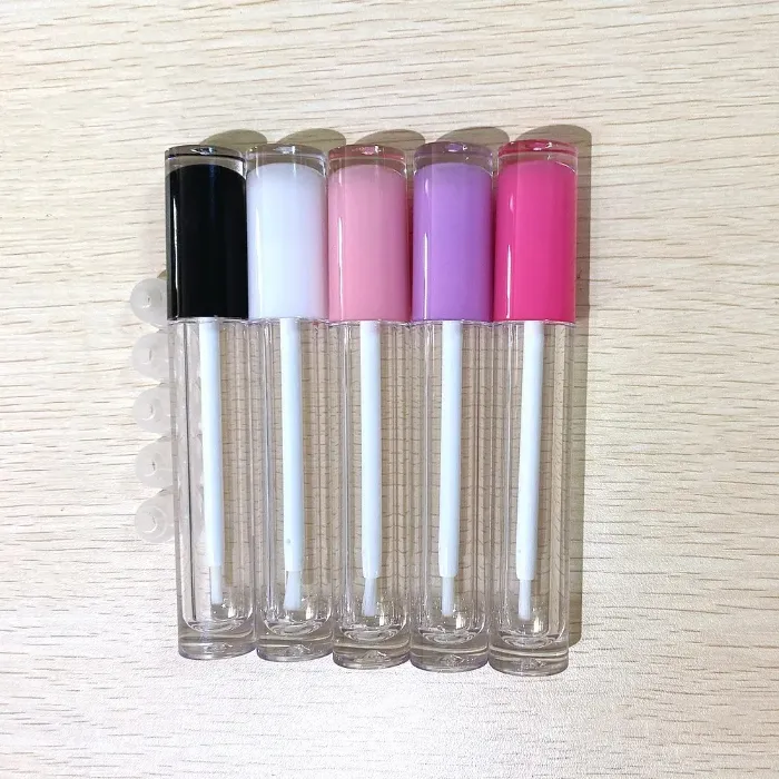 5ml Empty Lip Gloss Tubes Lip Glaze Brush Wand Makeup Cosmetic Container Lipstick Lip Balm Refillable DIY Lipgloss Tube