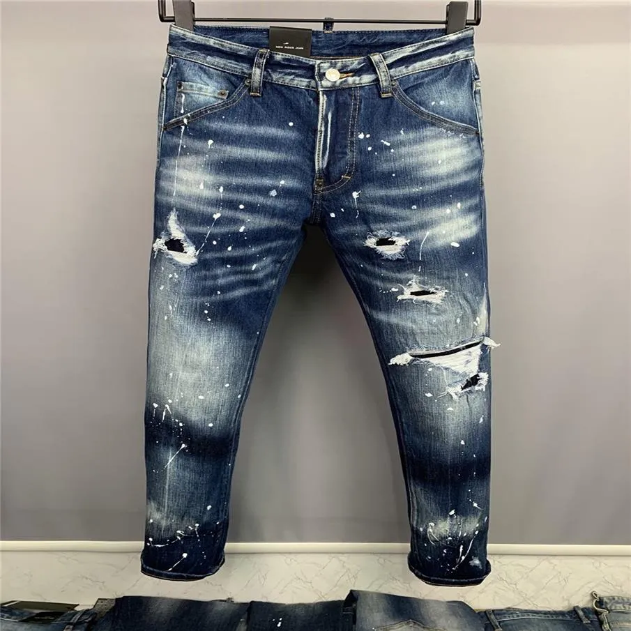 Italienska jean pants mode europeiska och amerikanska mäns casual jeans avancerade tvättade handpolerad kvalitet optimerad 9868317x