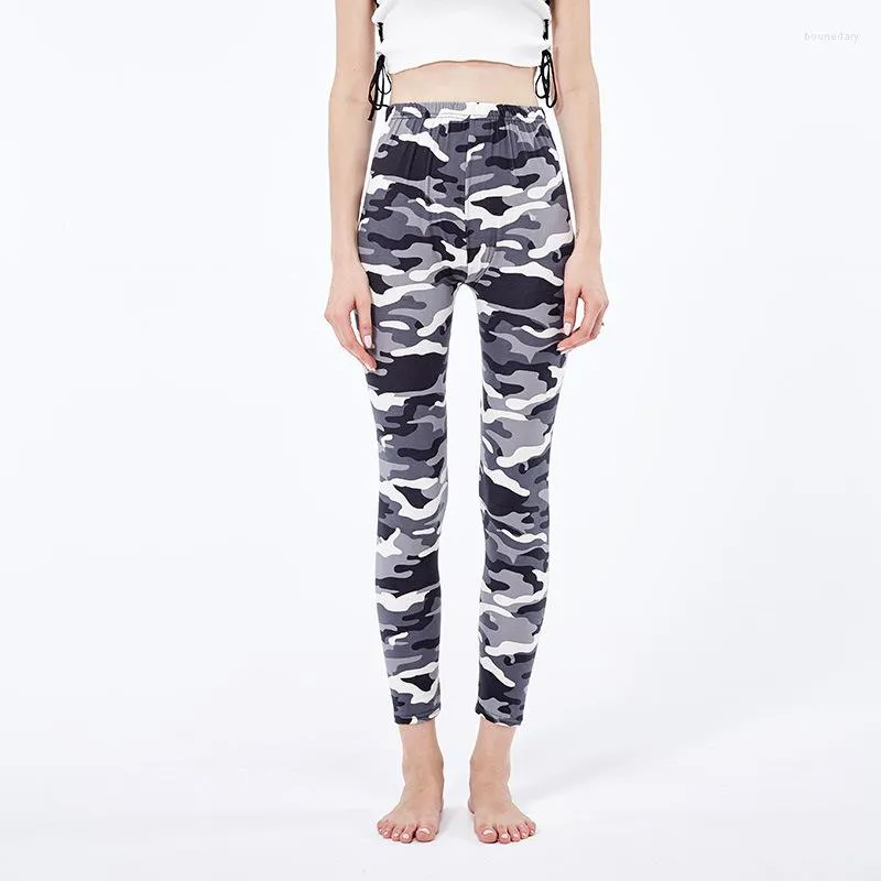 Dameslegging Workout Sport Polyester Fitness Leggins Groen Grijs Camouflage Gedrukt Vrouw Potloodbroek Push Up Jeggings Sexy