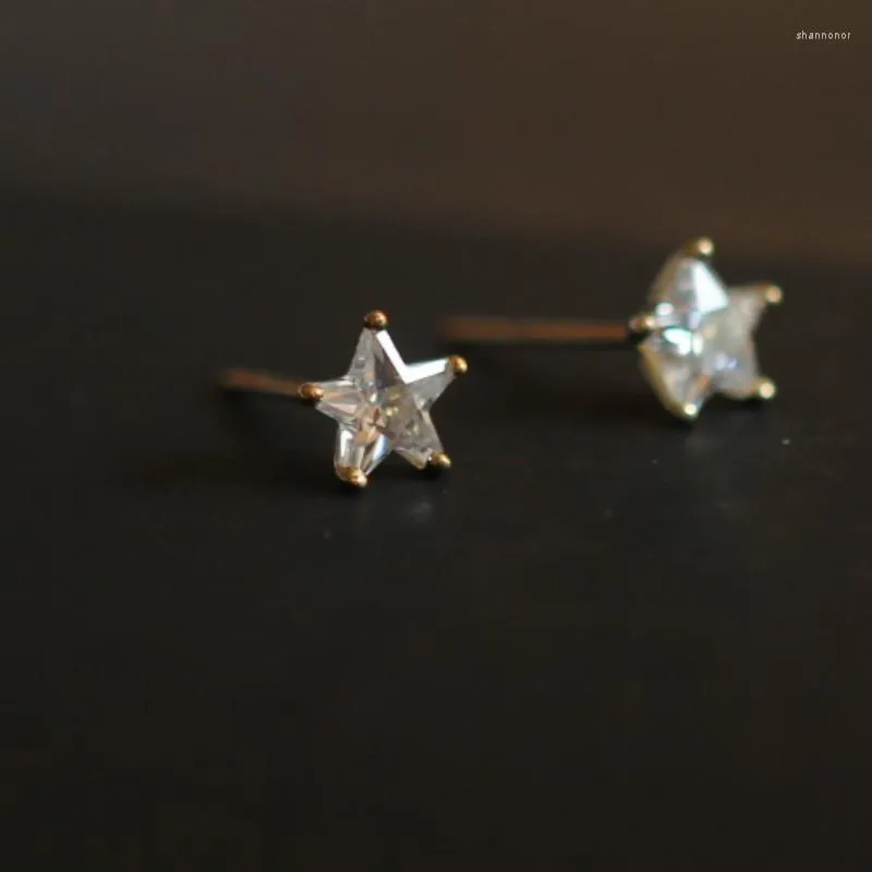 Stud Earrings GOLDtutu 9k Solid Gold Stars Earring Small Trendy Wholesale Handmade Women Fine Jewelry For Girl