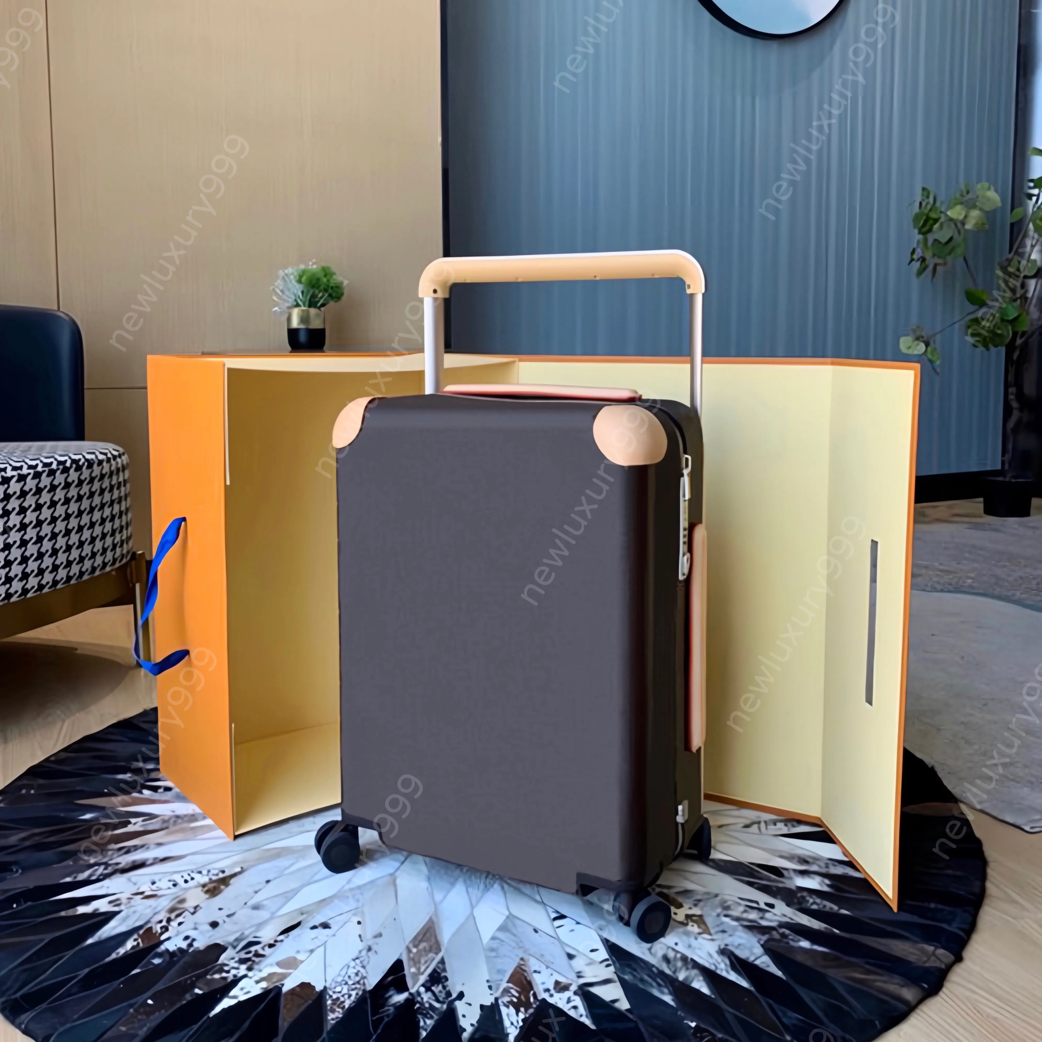 10A Luxury Suitcase Designer Bagage 55 Boarding Box stor kapacitet Cabin Classic Alfabet Flower Mönster Travel Business Senior Pull Rod Universal Wheel