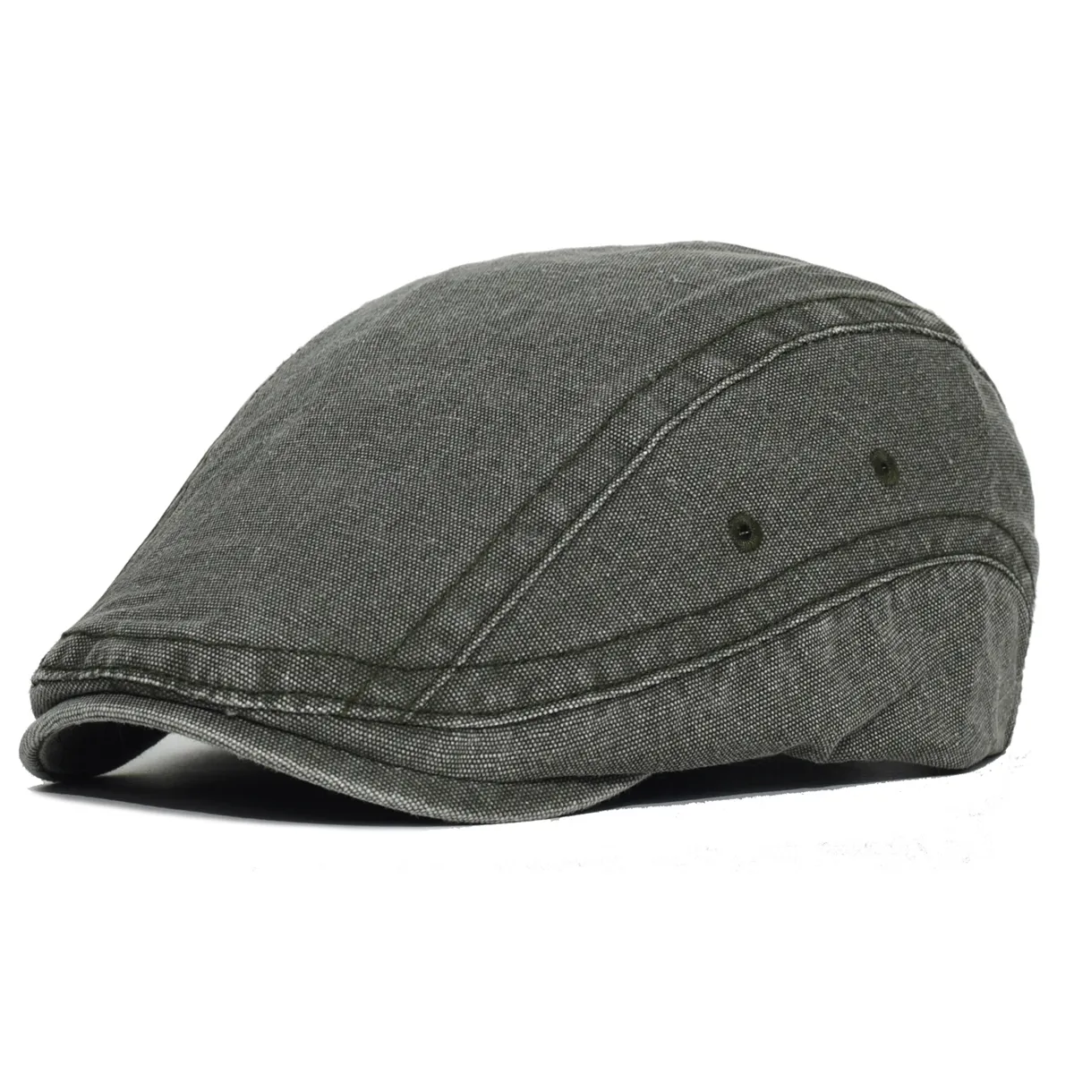 Coton lavé réglable casquettes de gavroche hommes femme décontracté mode béret plat lierre casquette doux solide conduite Cabbie chapeau casquette à visière