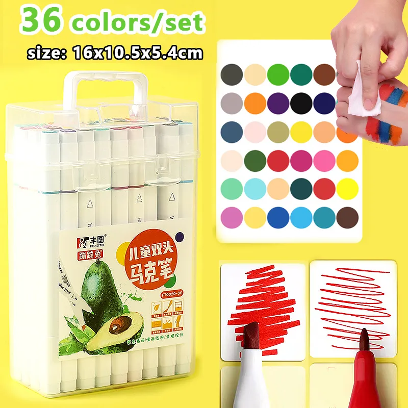 Wholesale Markers Manga Marker Pens Set Colored Double Ends Brush Pen  Drawing Sketch Art Supplies Stationery Lettering School 230630 From Mu007,  $15.58