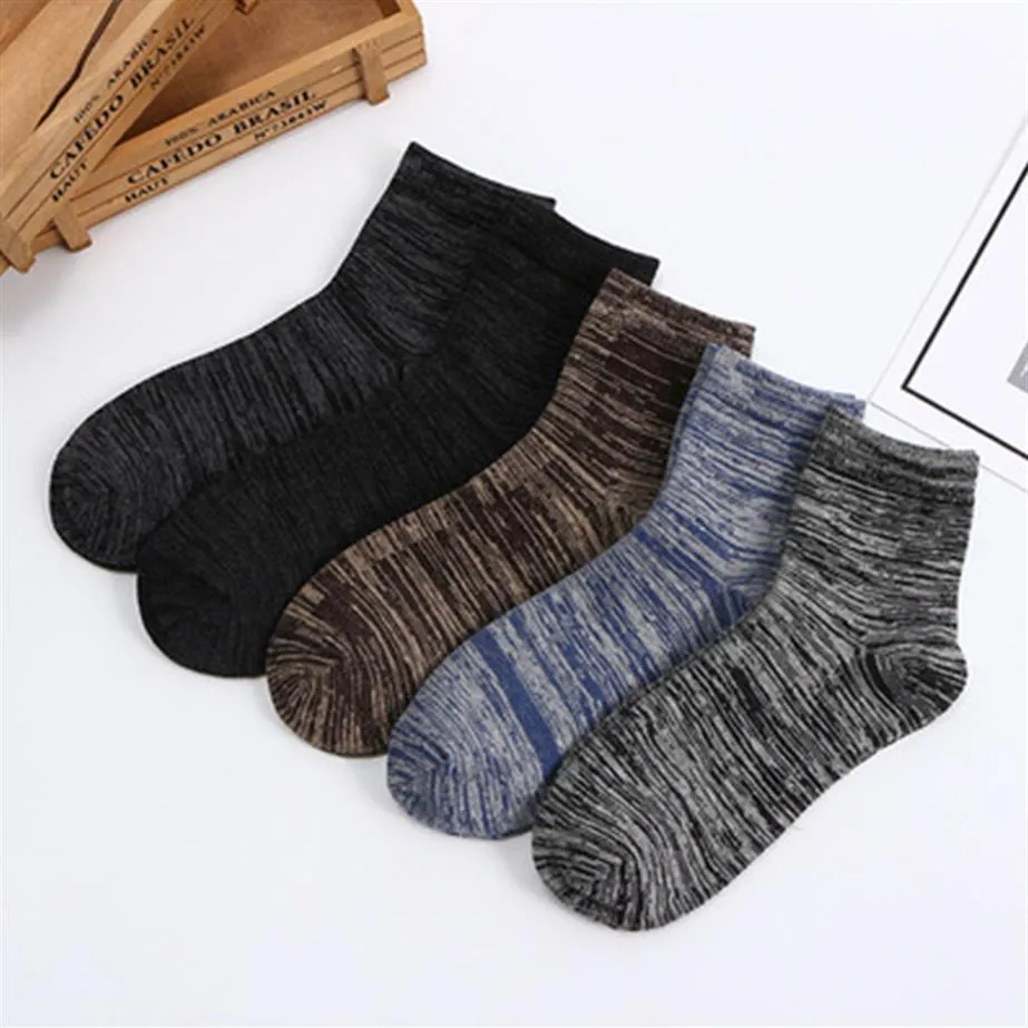 Chaussettes fines désodorisantes longues chaussettes en coton pour garçon vêtements décontractés motif de bas coloré Men233a