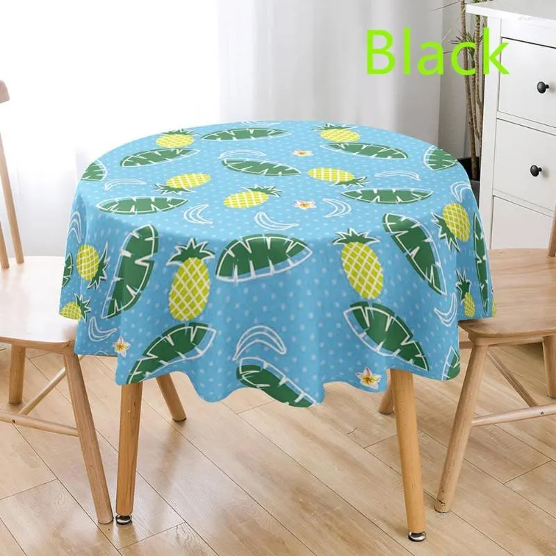 Tischdecke, Ananas-Muster, rund, 3D-Tischdecke, Polyester, wasserdicht, Geburtstagsparty-Geschenk