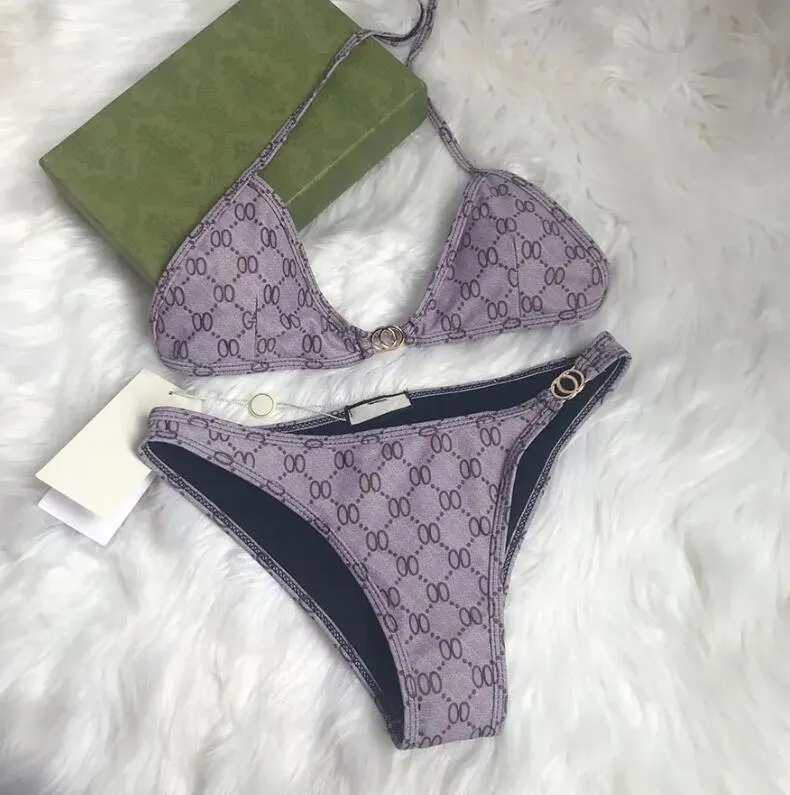 Designer feminino duplo pull impressão maiô conjunto bikini roupa interior maiô moda sexy summe dhgate saco