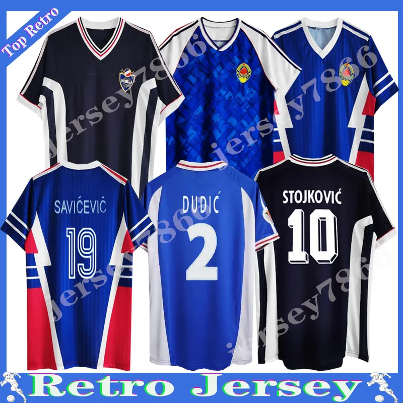 90 92 98 00 Jugoslávia retro STOJKOVIC camisas de futebol JOKANOVIC Mijatovic JUGOVIC MIHAJLOVIC MIHAJLOVIC MILOSEVIC SAVICEVIC PROSINCKI clássico camisa de futebol vintage