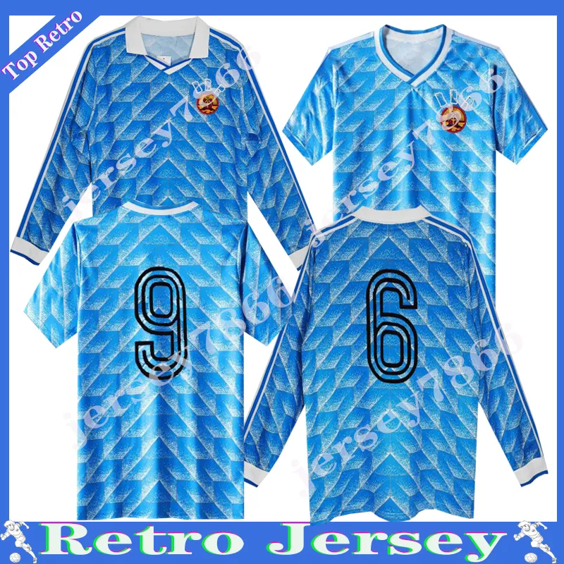 1988 1990 DDR Oberliga Retro Soccer Jersey 88 90 East Dign Stubner Kirsten Sammer Andreas Thom Thomas Classic Vintage Footbol Shor