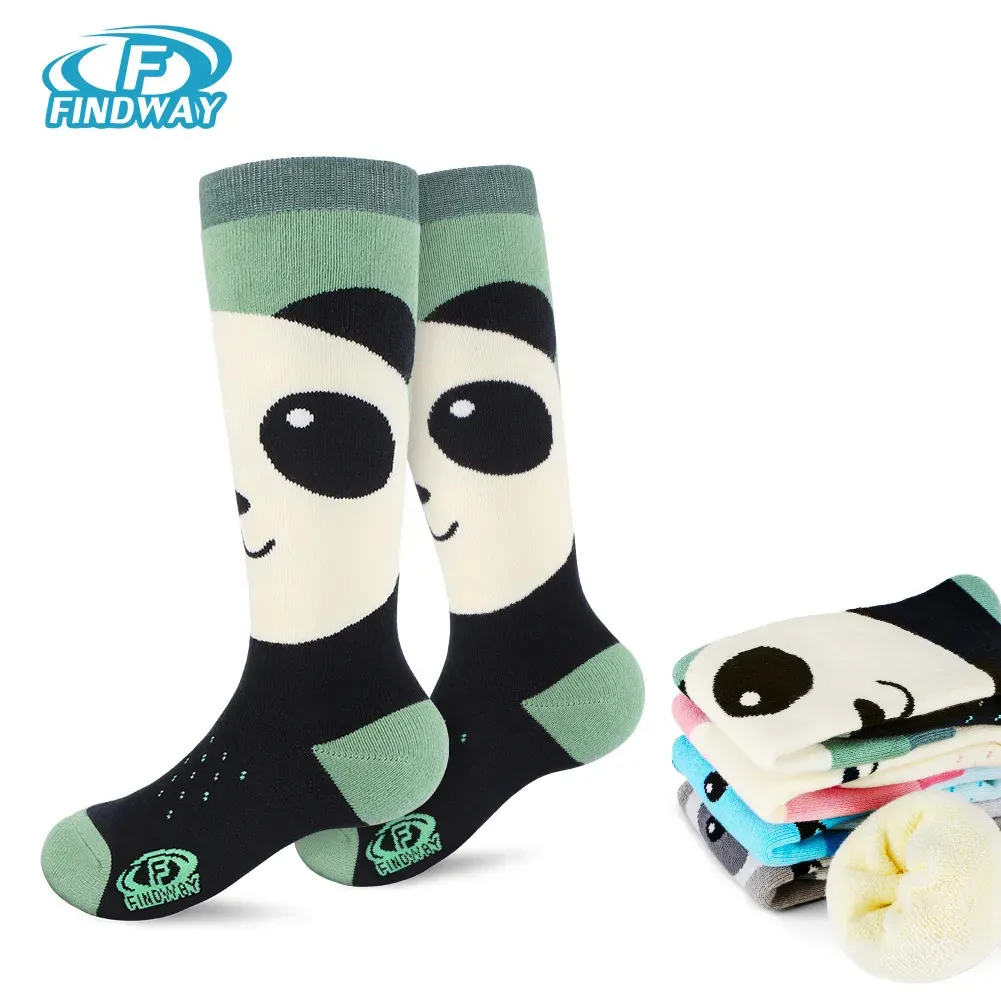 الجوارب الرياضية FindWay Kids Ski Sci Scial Winter Winter Snow Socks for Girls Boys Toddler OTC Long Tnowboarding Socks Dark Sockits 230928