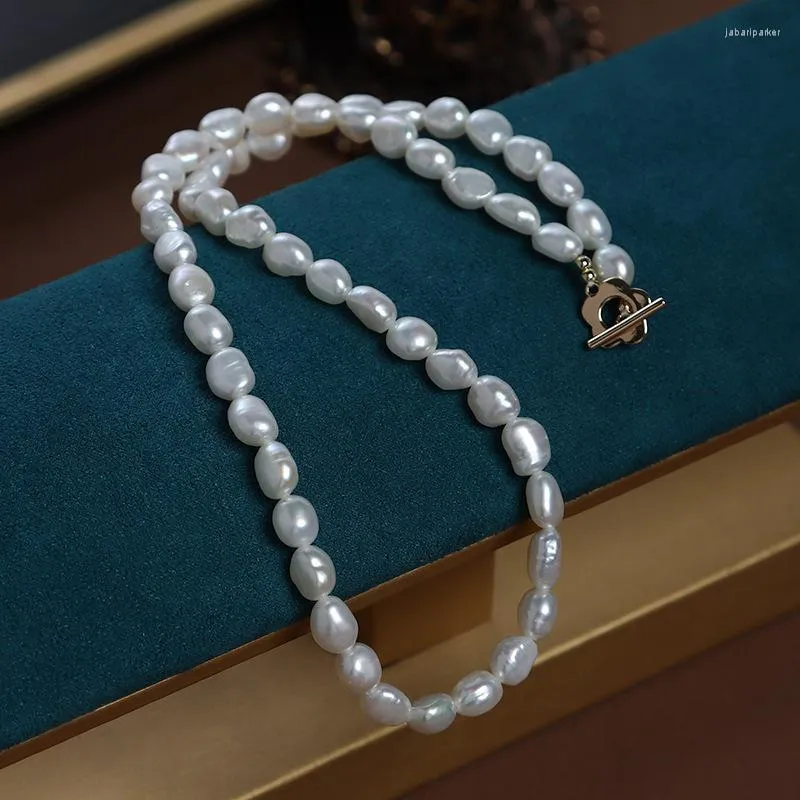 Collier ras du cou en perles naturelles pour femmes et filles, bijoux de mariage élégants, de luxe, chaîne véritable baroque irrégulière