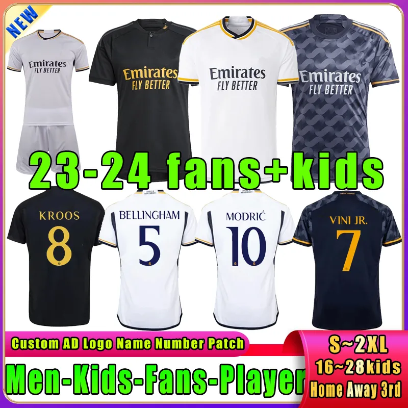 23 24 NewReal Mad Rids VINI JR BELLINGHAM RODRYGO tifosi Giocatore Maglie da calcio MODRIC VALVERDE CAMAVINGA Maglia da calcio Arda Guler casa lontano kit per bambini uniformi