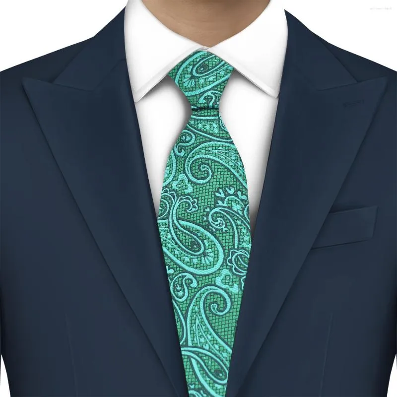 Bow Ties Lyl Green Paisley Men's Tie Luxury 8cm Wide Floral Neck Wedding Busseness Party Parts for Men Workplace