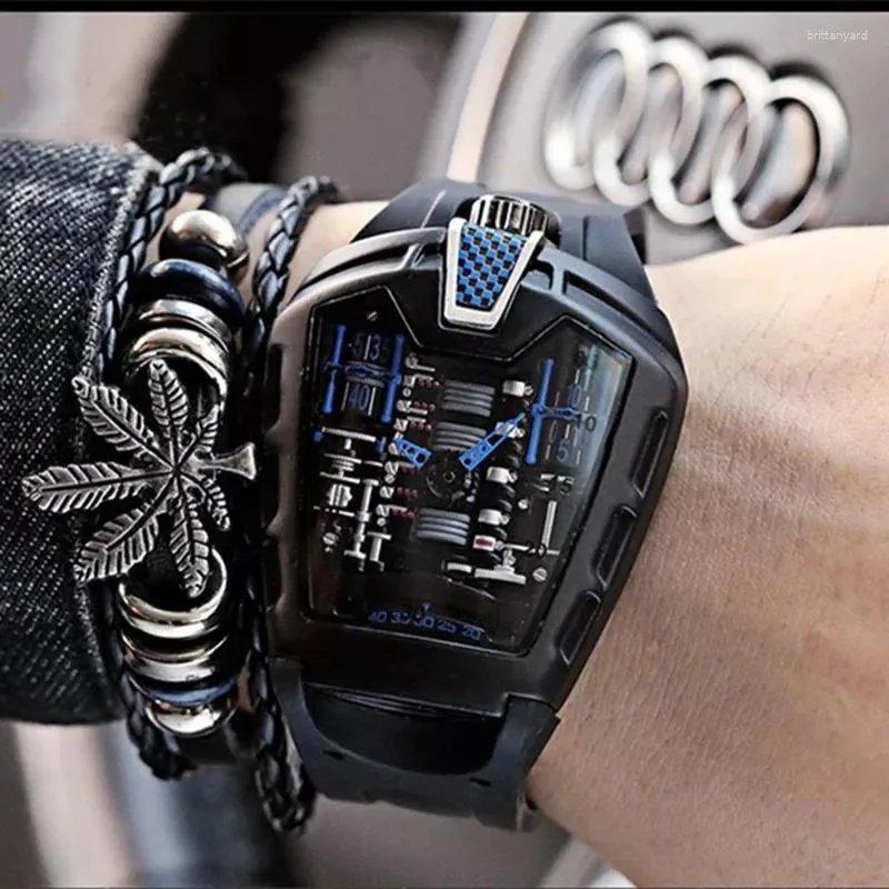 Armbanduhren Uhr Männer Mode Lässig Sport Trend Persönlichkeit Klassische Quarz Luxus Racing Kostenlose Silikonband Kopie Uhr Relogio