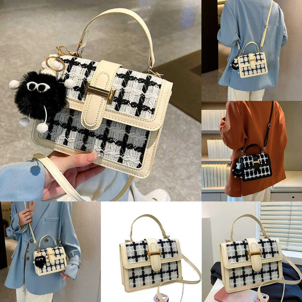 Black and white plaid handbag deals